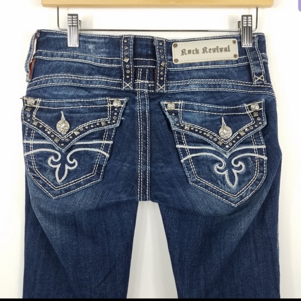 Rock Revival Heather Studded Embroidered Jeans